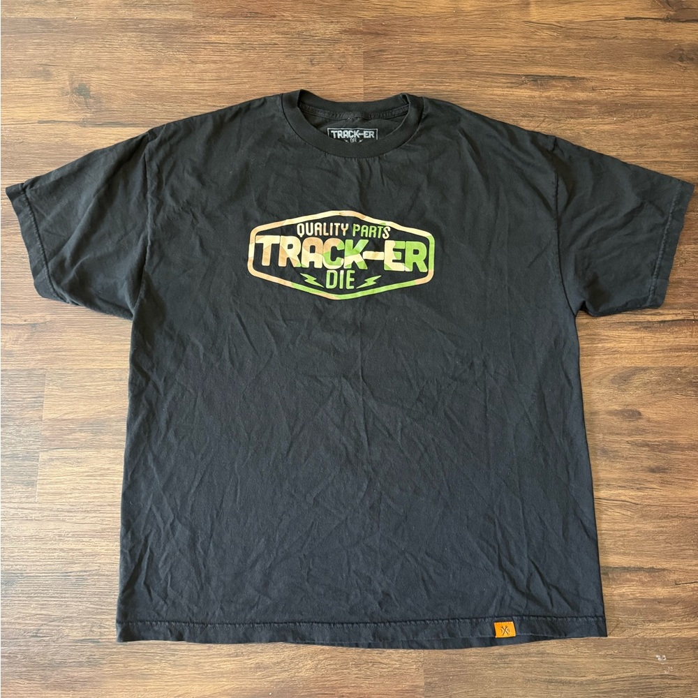 Source Unknown Black Tee with Green and Yellow Graphic